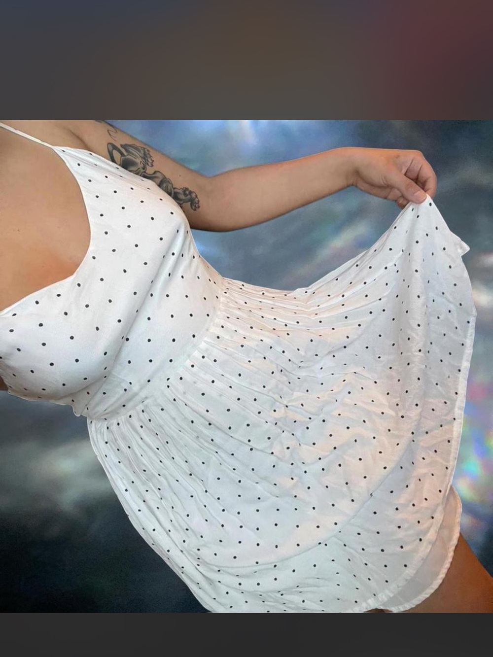 BB Dakota White Polka Dot Midi Dress